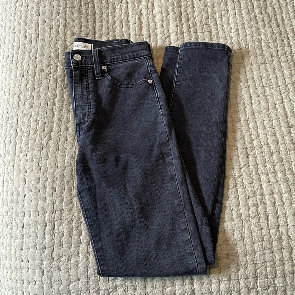 Madewell 11" High-Rise Skinny Jeans Lunar Wash Black 26 Tall